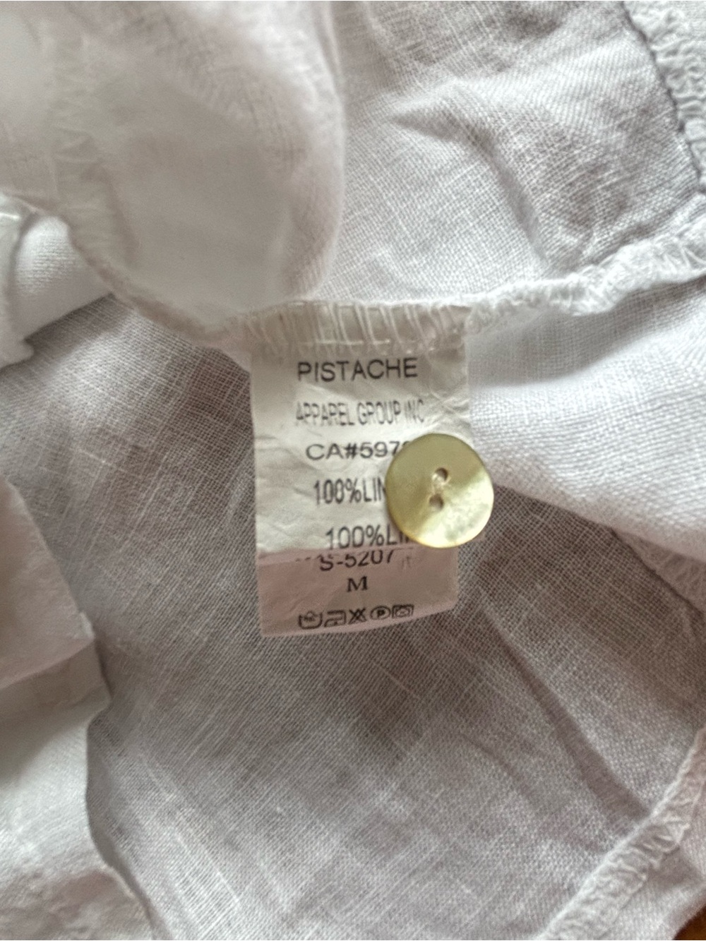 Pistache 100% Linen Vest and Cropped Pants Matching Set, Size Medium, White - Picture 10 of 14